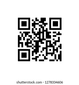 Vector QR code sample for smartphone scanning isolated on white background.