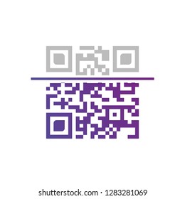 Vector QR code sample for smartphone scanning isolated on white background.