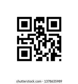 Vector QR code sample for smartphone scanning isolated on white background.