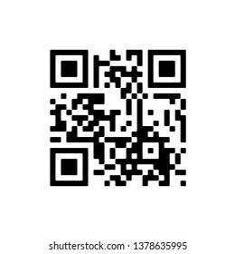 Vector QR code sample for smartphone scanning isolated on white background.