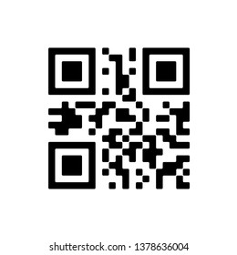 Vector QR code sample for smartphone scanning isolated on white background.
