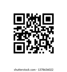 Vector QR code sample for smartphone scanning isolated on white background.