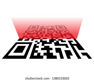Vector QR code sample for smartphone scanning isolated on white background.