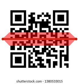 Vector QR code sample for smartphone scanning isolated on white background.