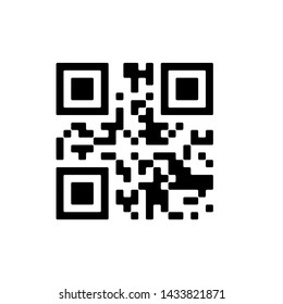 Vector QR code sample for smartphone scanning isolated on white background.
