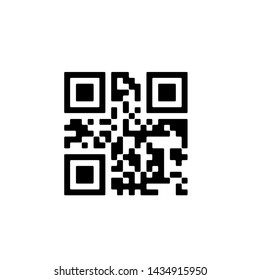 Vector QR code sample for smartphone scanning isolated on white background.