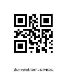 Vector QR code sample for smartphone scanning isolated on white background.