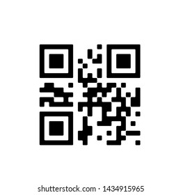 Vector QR code sample for smartphone scanning isolated on white background.