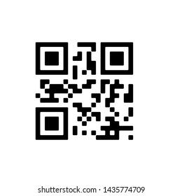 Vector QR code sample for smartphone scanning isolated on white background.