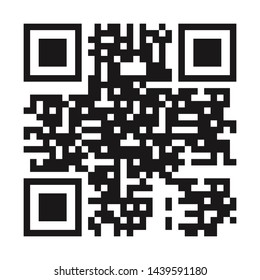 Vector QR code sample for smartphone scanning isolated on white background