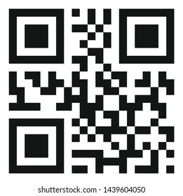 Vector QR code sample for smartphone scanning isolated on white background