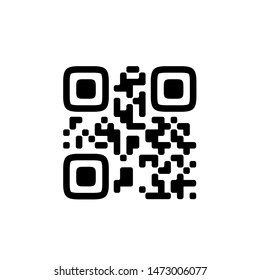 Vector QR code sample for smartphone scanning isolated on white background.