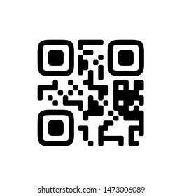 Vector QR code sample for smartphone scanning isolated on white background.