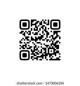 Vector QR code sample for smartphone scanning isolated on white background.