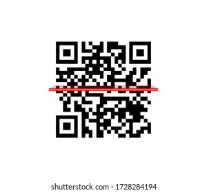 Vector QR code sample for smartphone scanning isolated on white background.