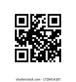 Vector QR code sample for smartphone scanning isolated on white background