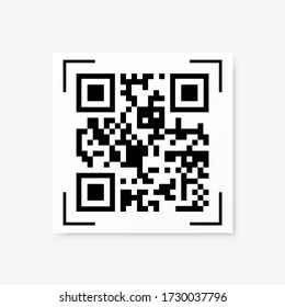 Vector QR code sample for smartphone scanning isolated on white background