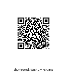 Vector QR code sample for smartphone scanning isolated on white background.