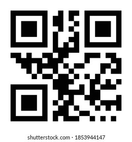 Vector QR code sample for smartphone scanning isolated on white background