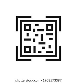 Vector QR code sample for smartphone scanning isolated on white background.