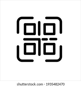 Vector QR code sample for smartphone scanning isolated on white background. Maze shaped qr code icon isolated on background. Digital scanning qr code label