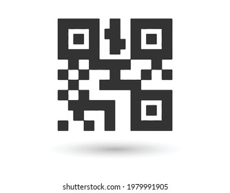 Vector QR code sample for smartphone scanning isolated on white background.