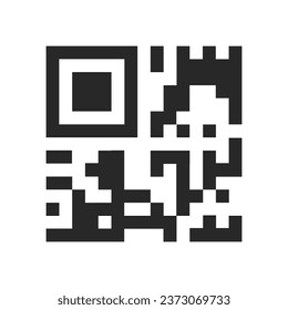 Vector QR code sample for smartphone scanning isolated on white background.