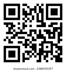 Vector QR code sample for smartphone scanning isolated on white background. Sample QR code icon.
