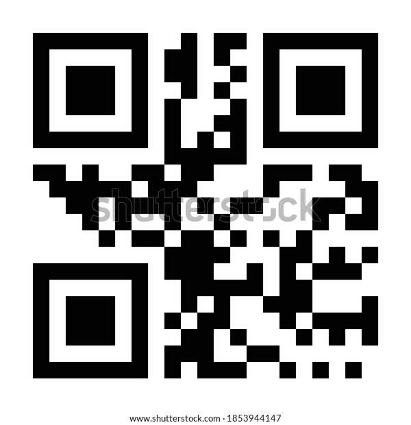 Vector QR code sample for smartphone scanning\
isolated on white\
background