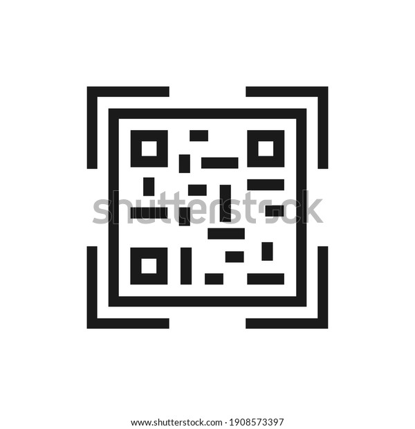 Vector QR code sample for smartphone scanning\
isolated on white\
background.