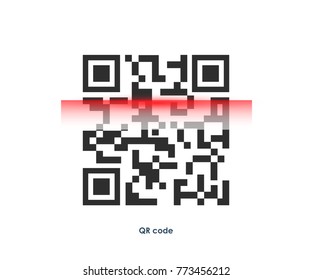 Vector QR code scanning illustration