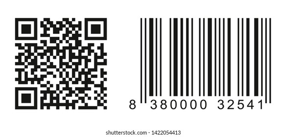 Vector QR code set sample for smartphone browsing isolated on white background. sample qr code ready to scan with smart phone