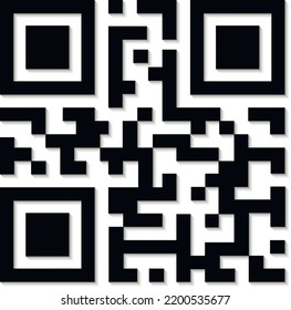 Vector qr code with shadow isolated on white background