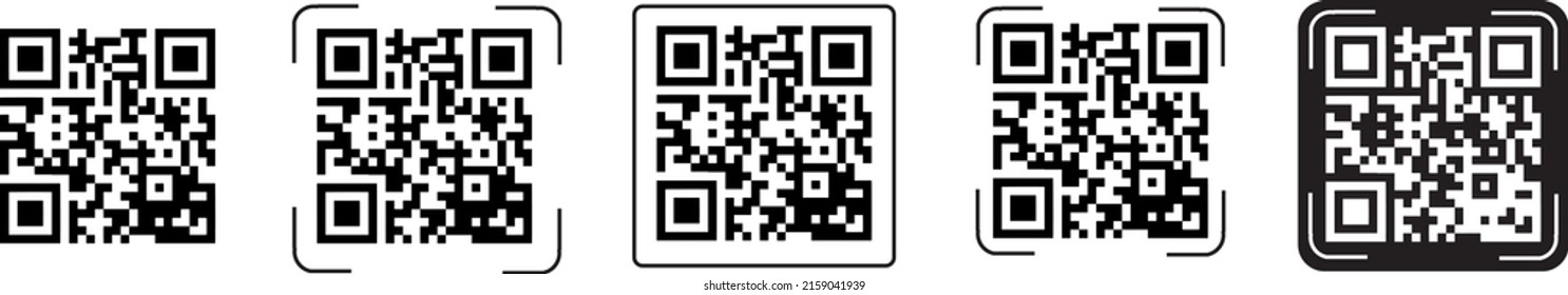 Vector Qr Codes On White Background Stock Vector (Royalty Free ...