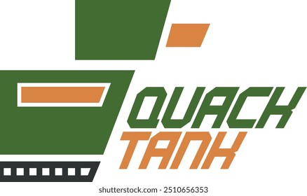 Logotipo minimalista del tanque de Vector Quack