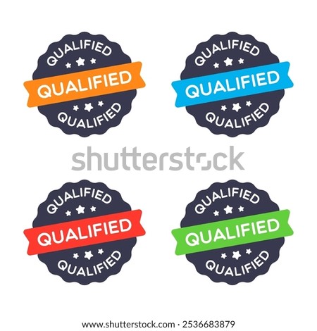 Vector Qualified Star Badge Labels