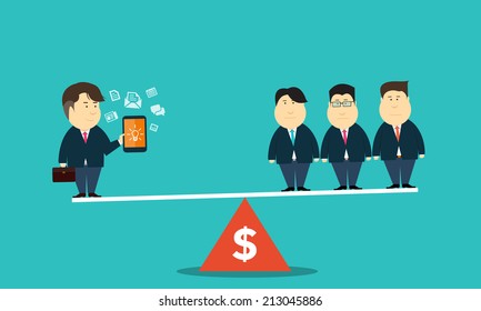 Vector quality business man competition in business