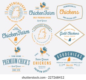 Vector quality chicken badges and labels for any use