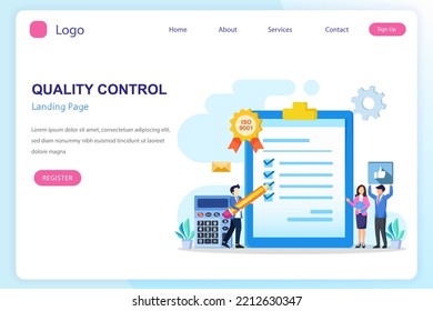 Vector quality control with ISO 9001 concept.