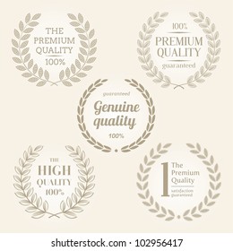 Vector quality emblems with laurel wreath