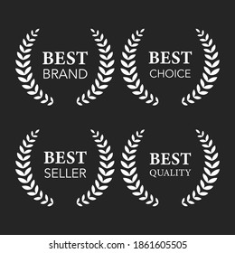 Vektorqualitätsembleme mit Lorbeer-Kranz