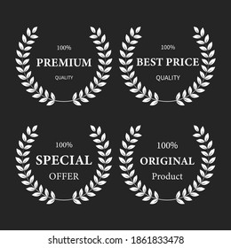 Vector quality emblems with laurel wreath