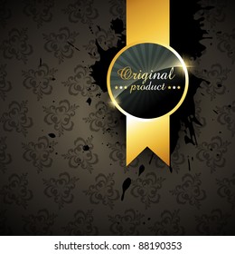 vector quality golden label sign on grunge background