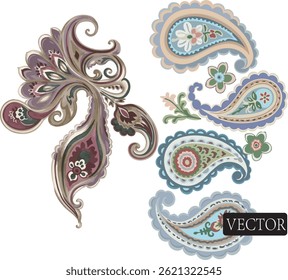 vetor qualidade paisley elemento índia floral 