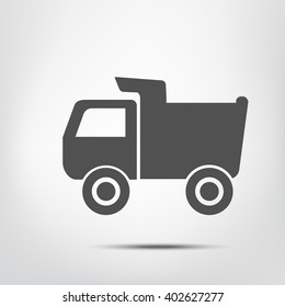 Vector quarry lorry flat icon. Flat design. Isolated. Editable.