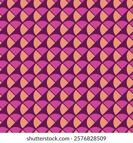 Vector quarter of circle pattern. Quarter tile wallpaper and white background.