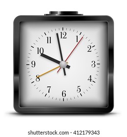 Vector Quartz Alarm Clock  Design, Black Colored. Vector illustration