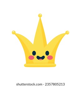 Vector queen crown character on white background