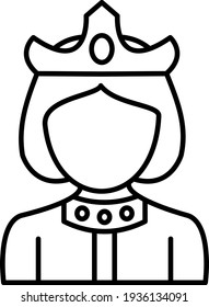 Diseño de icono de contorno de Reina de vector
