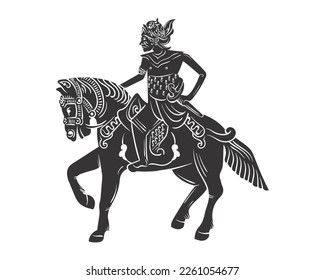 Vector the queen is riding a black horse